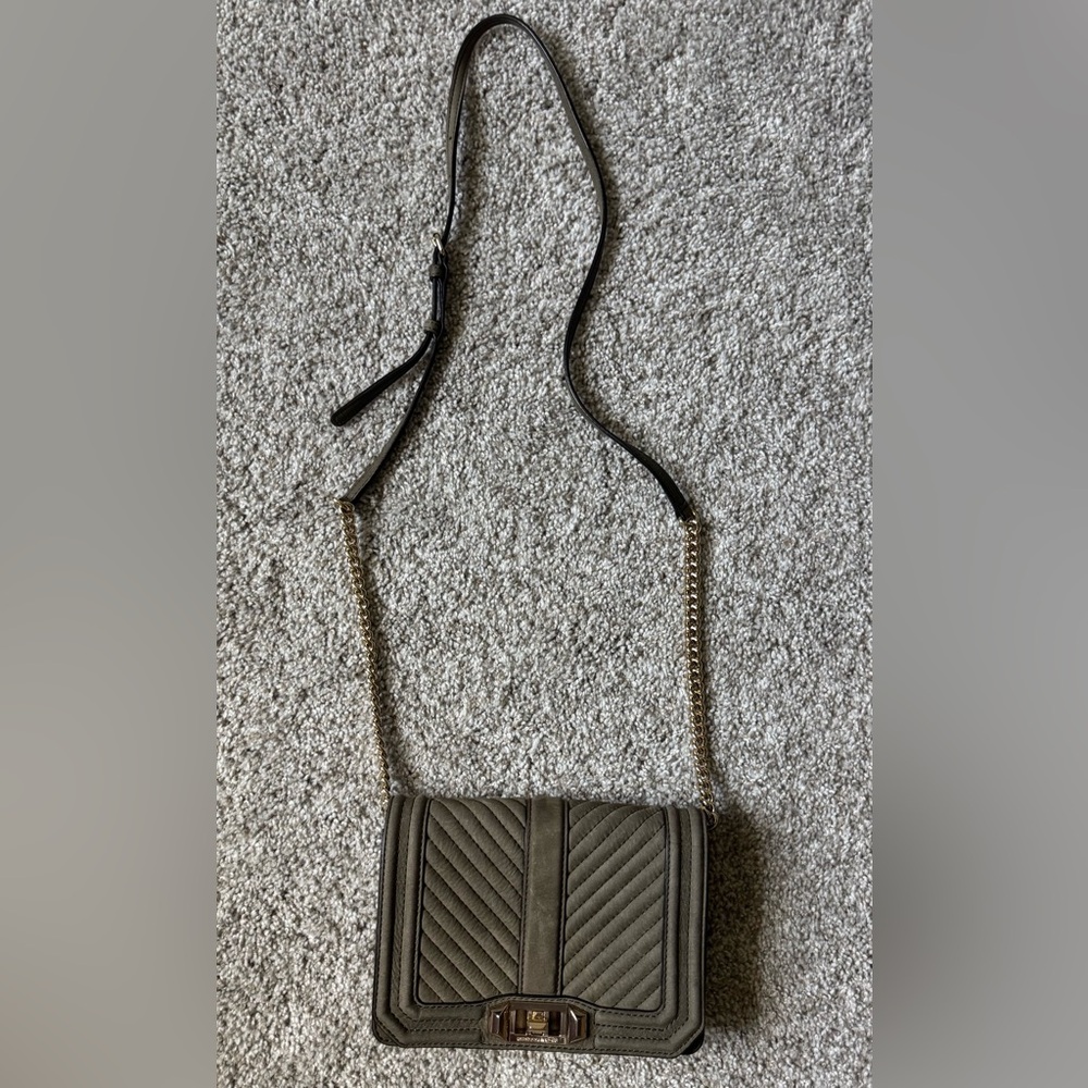 Rebecca Minkoff Small Love Chevron Suede Crossbody Bag